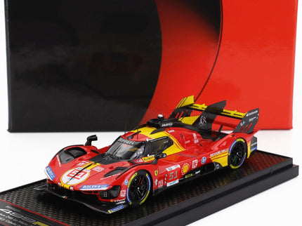 FERRARI | 499P 3.0L TURBO V6 TEAM FERRARI AF CORSE N 51 3rd 24h LE MANS 2024 ALESSANDRO PIER GUIDI - JAMES CALADO - ANTONIO GIOVINAZZI | RED YELLOW BLACK