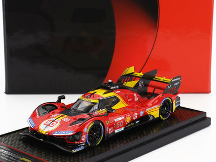 FERRARI | 499P 3.0L TURBO V6 TEAM FERRARI AF CORSE N 50 WINNER 24h LE MANS 2024 ANTONIO FUOCO - MIGUEL MOLINA - NICKLAS NIELSEN | RED YELLOW BLACK
