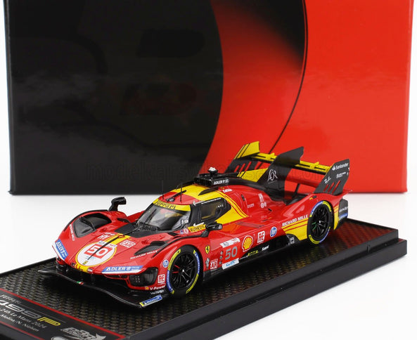 FERRARI | 499P 3.0L TURBO V6 TEAM FERRARI AF CORSE N 50 WINNER 24h LE MANS 2024 ANTONIO FUOCO - MIGUEL MOLINA - NICKLAS NIELSEN | RED YELLOW BLACK