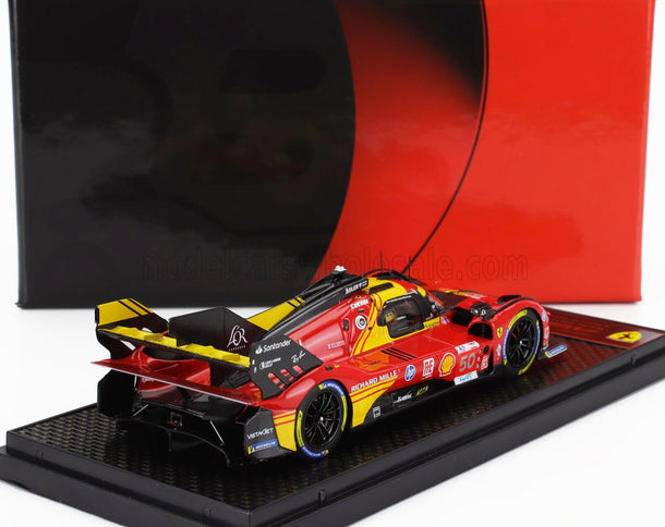 FERRARI | 499P 3.0L TURBO V6 TEAM FERRARI AF CORSE N 50 WINNER 24h LE MANS 2024 ANTONIO FUOCO - MIGUEL MOLINA - NICKLAS NIELSEN | RED YELLOW BLACK