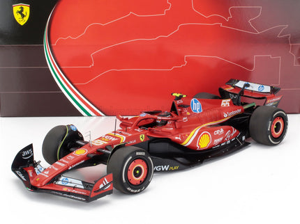 FERRARI | F1  SF-24 TEAM SCUDERIA FERRARI N 55 3rd MONACO GP 2024 CARLOS SAINZ - POLYFOAM PACKAGING | RED BLACK