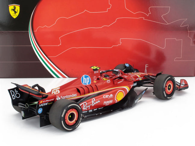 FERRARI | F1  SF-24 TEAM SCUDERIA FERRARI N 55 3rd MONACO GP 2024 CARLOS SAINZ - POLYFOAM PACKAGING | RED BLACK