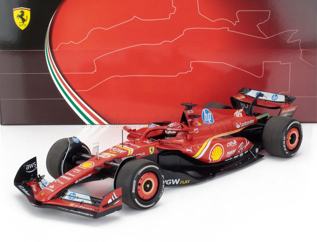 FERRARI | F1  SF-24 TEAM SCUDERIA FERRARI N 16 WINNER MONACO GP 2024 CHARLES LECLERC - POLYFOAM PACKAGING | RED BLACK