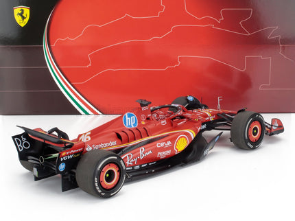 FERRARI | F1  SF-24 TEAM SCUDERIA FERRARI N 16 WINNER MONACO GP 2024 CHARLES LECLERC - POLYFOAM PACKAGING | RED BLACK