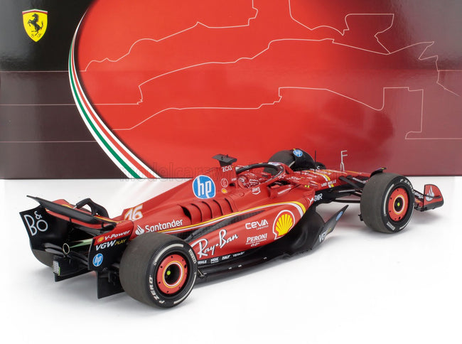 FERRARI | F1  SF-24 TEAM SCUDERIA FERRARI N 16 WINNER MONACO GP 2024 CHARLES LECLERC - POLYFOAM PACKAGING | RED BLACK