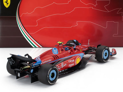 FERRARI | F1  SF-24 TEAM SCUDERIA FERRARI N 55 5th MIAMI GP 2024 CARLOS SAINZ - POLYFOAM PACKAGING | RED BLACK LIGHT BLUE
