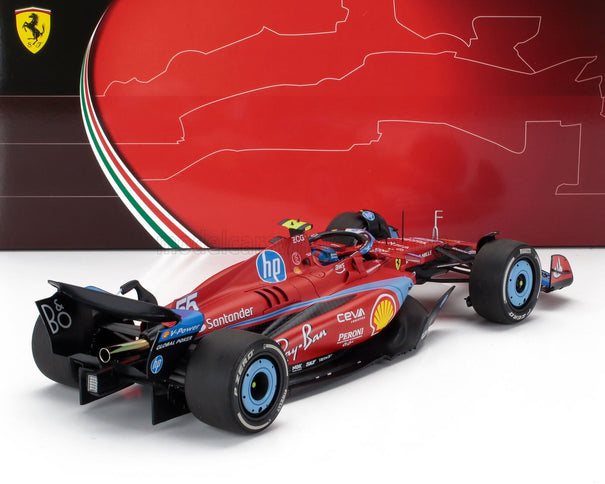 FERRARI | F1  SF-24 TEAM SCUDERIA FERRARI N 55 5th MIAMI GP 2024 CARLOS SAINZ - POLYFOAM PACKAGING | RED BLACK LIGHT BLUE