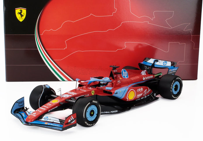 FERRARI | F1  SF-24 TEAM SCUDERIA FERRARI N 16 3rd MIAMI GP 2024 CHARLES LECLERC - POLYFOAM PACKAGING | RED LIGHT BLUE