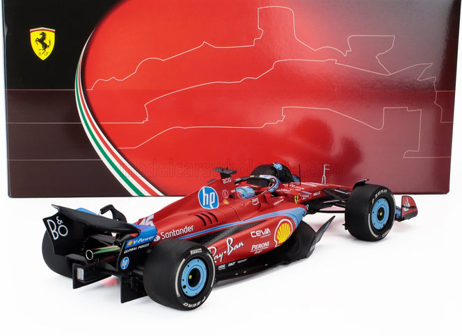 FERRARI | F1  SF-24 TEAM SCUDERIA FERRARI N 16 3rd MIAMI GP 2024 CHARLES LECLERC - POLYFOAM PACKAGING | RED LIGHT BLUE