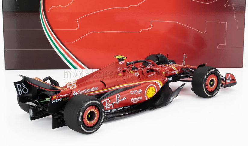 FERRARI | F1 SF-24 TEAM SCUDERIA FERRARI N 55 WINNER AUSTRALIAN GP 2024 CARLOS SAINZ - POLYFOAM PACKAGING | RED BLACK
