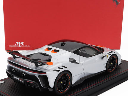 FERRARI | SF90 XX STRADALE 2024 - CON VETRINA - WITH SHOWCASE | BIANCO ARTICO - WHITE MET ORANGE BLACK