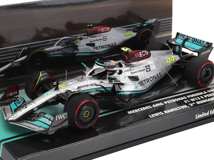 MERCEDES GP | F1 W13E TEAM MERCEDES-AMG PETRONAS F1 N 44 2nd HUNGARIAN GP 2022 LEWIS HAMILTON | SILVER GREEN