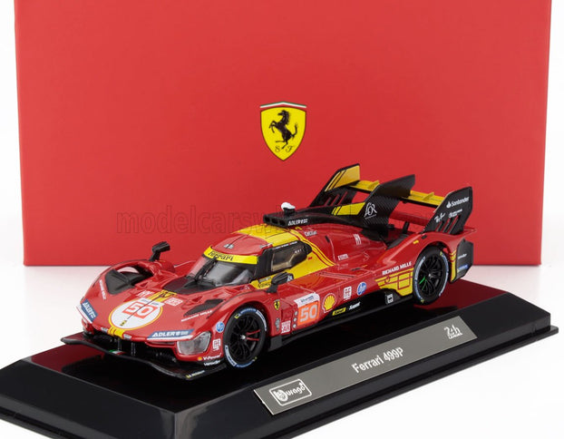 FERRARI | 499P 3.0L TURBO V6 TEAM FERRARI AF CORSE N 50 WINNER 24h LE MANS 2024 ANTONIO FUOCO - MIGUEL MOLINA - NICKLAS NIELSEN - WITH SHOWCASE | RED