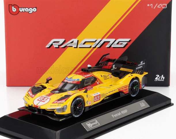 FERRARI | 499P 3.0L TURBO V6 TEAM AF CORSE N  83 24h LE MANS 2024 ROBERT KUBICA - ROBERT SHWARTZMAN - YIFEI YE - WITH SHOWCASE | YELLOW RED