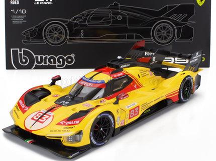 FERRARI | 499P 3.0L TURBO V6 TEAM AF CORSE N 83 24h LE MANS 2024 ROBERT KUBICA - ROBERT SHWARTZMAN - YIFEI YE - CON VETRINA - WITH SHOWCASE | YELLOW RED