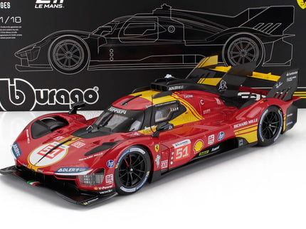 FERRARI | 499P 3.0L TURBO V6 TEAM FERRARI AF CORSE N 51 3rd 24h LE MANS 2024 ALESSANDRO PIER GUIDI - JAMES CALADO - ANTONIO GIOVINAZZI - CON VETRINA - WITH SHOWCASE | RED
