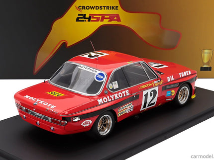 BMW 3.0 Csl Team Luigi Racing N°12 Víťaz 24h Spa 1974 Alain Peltier - Pierre Dieudonne - Jean Xhenceval 1:18 Spark Model červená