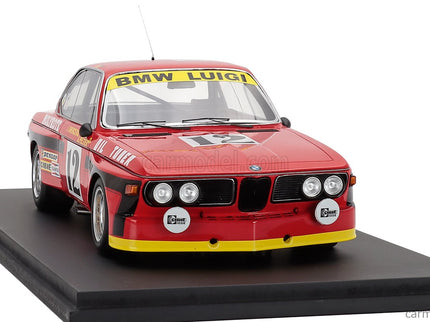 BMW 3.0 Csl Team Luigi Racing N°12 Víťaz 24h Spa 1974 Alain Peltier - Pierre Dieudonne - Jean Xhenceval 1:18 Spark Model červená