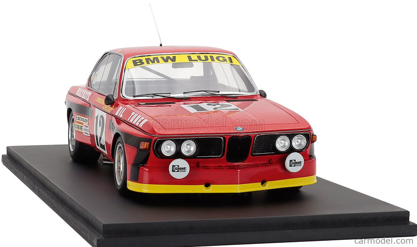 BMW 3.0 Csl Team Luigi Racing N°12 Víťaz 24h Spa 1974 Alain Peltier - Pierre Dieudonne - Jean Xhenceval 1:18 Spark Model červená