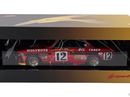 BMW 3.0 Csl Team Luigi Racing N°12 Víťaz 24h Spa 1974 Alain Peltier - Pierre Dieudonne - Jean Xhenceval 1:18 Spark Model červená