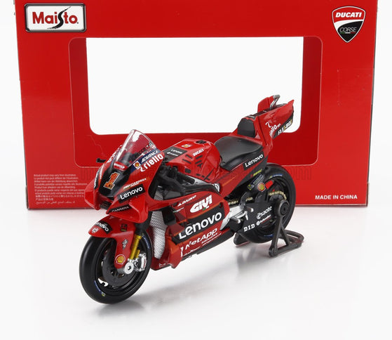 DUCATI | SET 2X DESMOSEDICI GP23 TEAM LENOVO N 1 WORLD CHAMPION MOTOGP SEASON 2023 FRANCESCO BAGNAIA + N 23 MOTOGP SEASON 2023 ENEA BASTIANINI | RED
