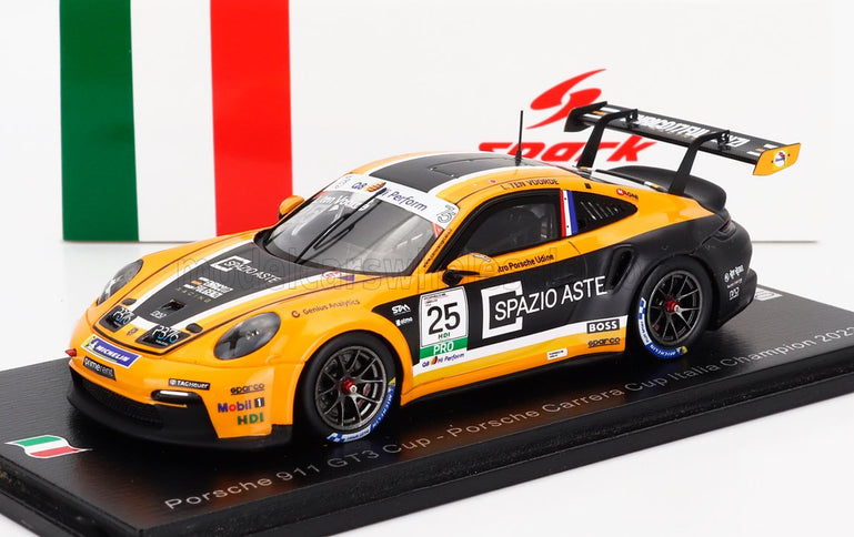PORSCHE | 911 992 GT3 CUP N 25 PORSCHE CARRERA CUP ITALY CHAMPION 2023 LARRY TEN VOORDE | ORANGE BLACK