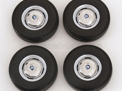 ACCESSORIES | SET 4X WHEELS AND RIMS FOR BMW 2002 1967 | BLACK CHROME