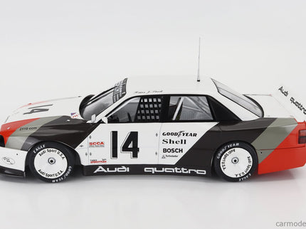 Audi 200 Quattro Team Audi Sport N°14 Víťaz Cleverland Trans-AM 1988 Hans Joachim Stuck 1:18 Werk83 biela sivá červená