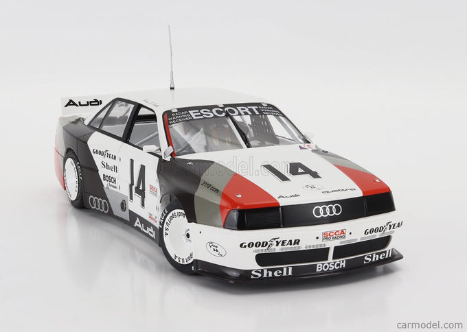 Audi 200 Quattro Team Audi Sport N°14 Víťaz Cleverland Trans-AM 1988 Hans Joachim Stuck 1:18 Werk83 biela sivá červená