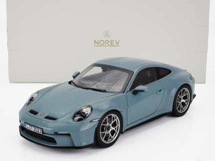 Porsche 911 992 S/T Coupe 2023 1:18 Norev Meissen modrá