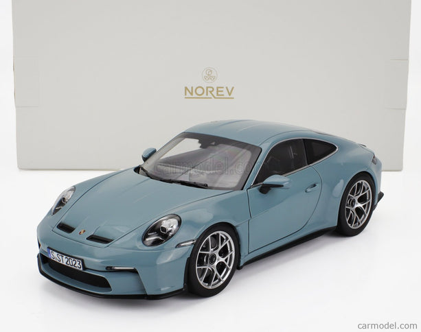 Porsche 911 992 S/T Coupe 2023 1:18 Norev Meissen modrá