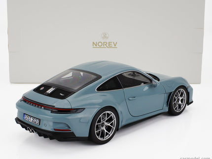 Porsche 911 992 S/T Coupe 2023 1:18 Norev Meissen modrá