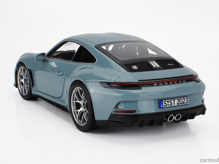 Porsche 911 992 S/T Coupe 2023 1:18 Norev Meissen modrá