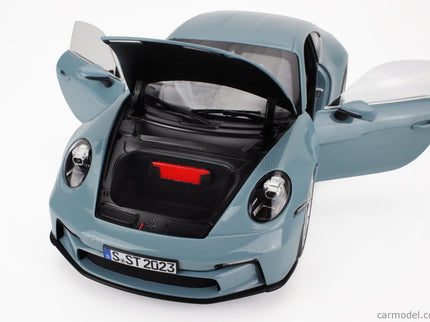 Porsche 911 992 S/T Coupe 2023 1:18 Norev Meissen modrá