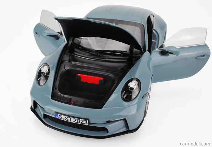 Porsche 911 992 S/T Coupe 2023 1:18 Norev Meissen modrá