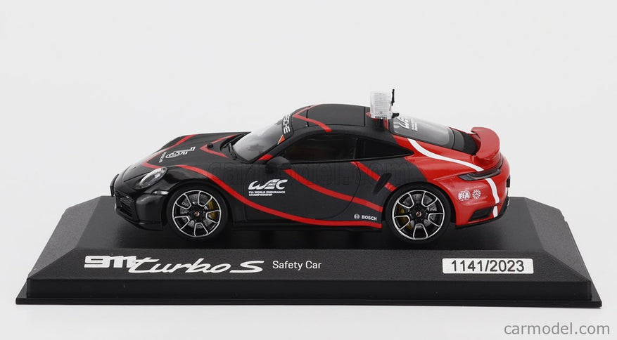 Porsche 911 992 Turbo S Coupe Safety Car Wec 2023 1:43 Minichamps čierna červená