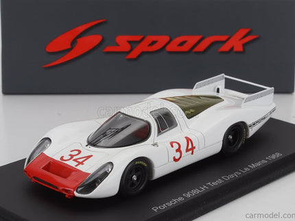 Porsche 908LH 3.0L Test 24h Le Mans 1968 Rolf Stommelen 1:43 Spark Model biela červená