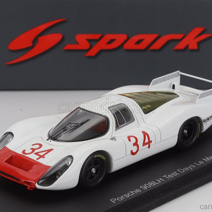 Porsche 908LH 3.0L Test 24h Le Mans 1968 Rolf Stommelen 1:43 Spark Model biela červená