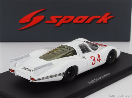 Porsche 908LH 3.0L Test 24h Le Mans 1968 Rolf Stommelen 1:43 Spark Model biela červená