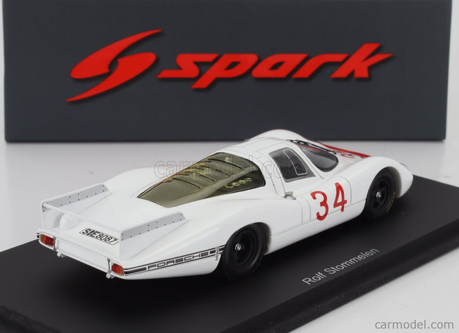 Porsche 908LH 3.0L Test 24h Le Mans 1968 Rolf Stommelen 1:43 Spark Model biela červená