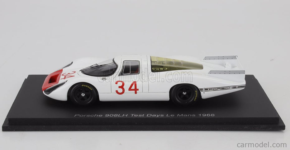 Porsche 908LH 3.0L Test 24h Le Mans 1968 Rolf Stommelen 1:43 Spark Model biela červená