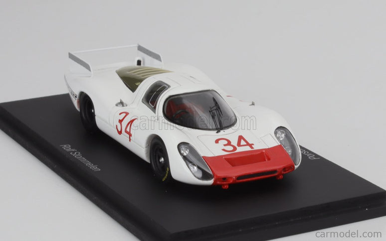 Porsche 908LH 3.0L Test 24h Le Mans 1968 Rolf Stommelen 1:43 Spark Model biela červená