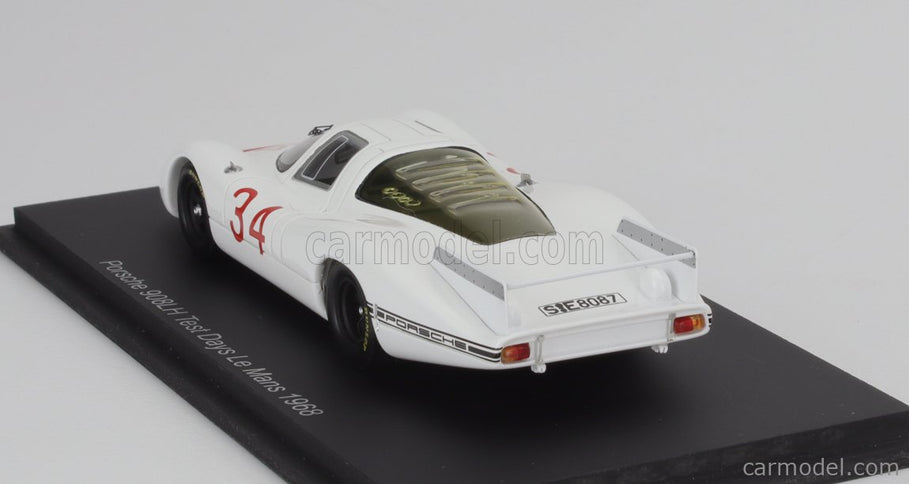 Porsche 908LH 3.0L Test 24h Le Mans 1968 Rolf Stommelen 1:43 Spark Model biela červená