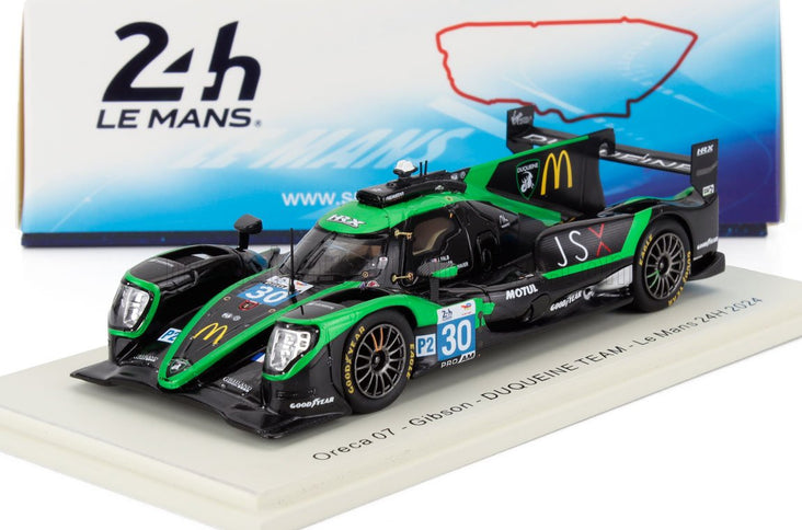 ORECA | 07 GIBSON GK428 4.2L V8 TEAM DUQUEINE N 30 24h LE MANS 2024 JEAN BAPTISTE SIMMENAUER - JAMES ALLEN - JOHN FALB | GREEN BLACK
