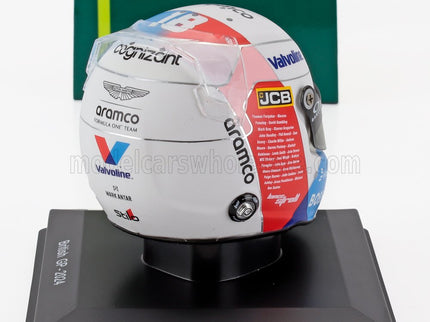 BELL HELMET | CASCO HELMET F1 LANCE STROLL TEAM ARAMCO COGNIZANT ASTON MARTIN N 18 BRITISH GP 2024 | WHITE RED BLUE