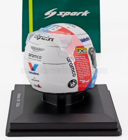 BELL HELMET | CASCO HELMET F1 LANCE STROLL TEAM ARAMCO COGNIZANT ASTON MARTIN N 18 BRITISH GP 2024 | WHITE RED BLUE