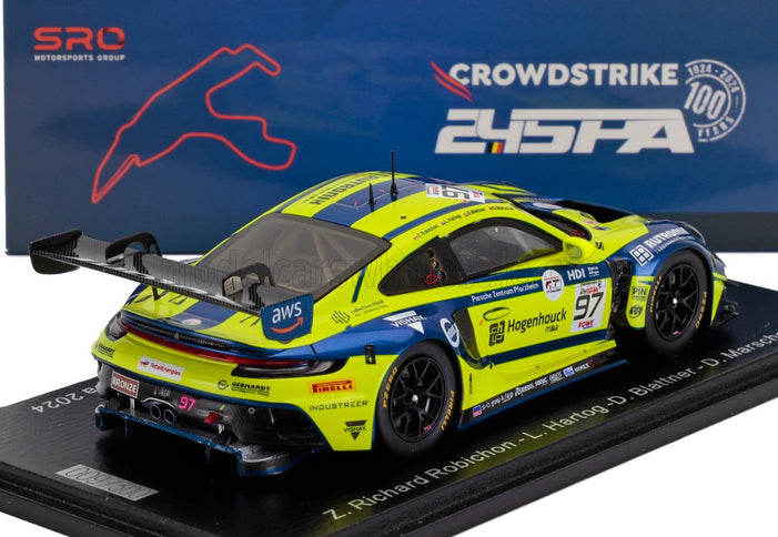 PORSCHE | 911 992 GT3 R 4.2L TEAM RUTRONIK RACING N 97 24h SPA 2024 DUSTIN BLATTNER - RICHARD ROBICHON - DENNIS MARSCHALL - LOEK HARTOG | YELLOW BLUE