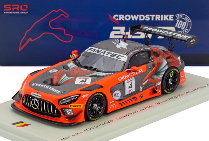 MERCEDES BENZ | AMG GT3 EVO 6.2L V8 TEAM CROWDSTRIKE RILEY N 4 WINNER PRO-AM CLASS 24h SPA 2024 GEORGE KURTZ - IAN JAMES - NICKY CATSBURG - COLIN BRAUN | ORANGE GREY
