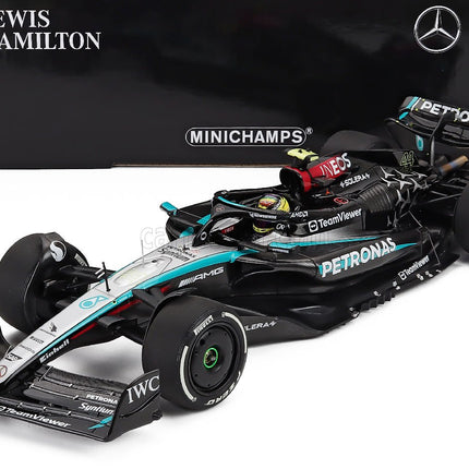 Mercedes Benz F1 W15 EQ Performance Team AMG Petronas Motorsport N°44 4. Miesto Austrian GP 2024 Lewis Hamilton 1:18 Minichamps čierna strieborná zelená