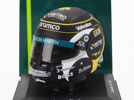 Stilo Helmet F1 Helma Lance Stroll Team Aramco Cognizant Aston Martin N°18 Canada GP 2024 1:5 Spark Model čierna